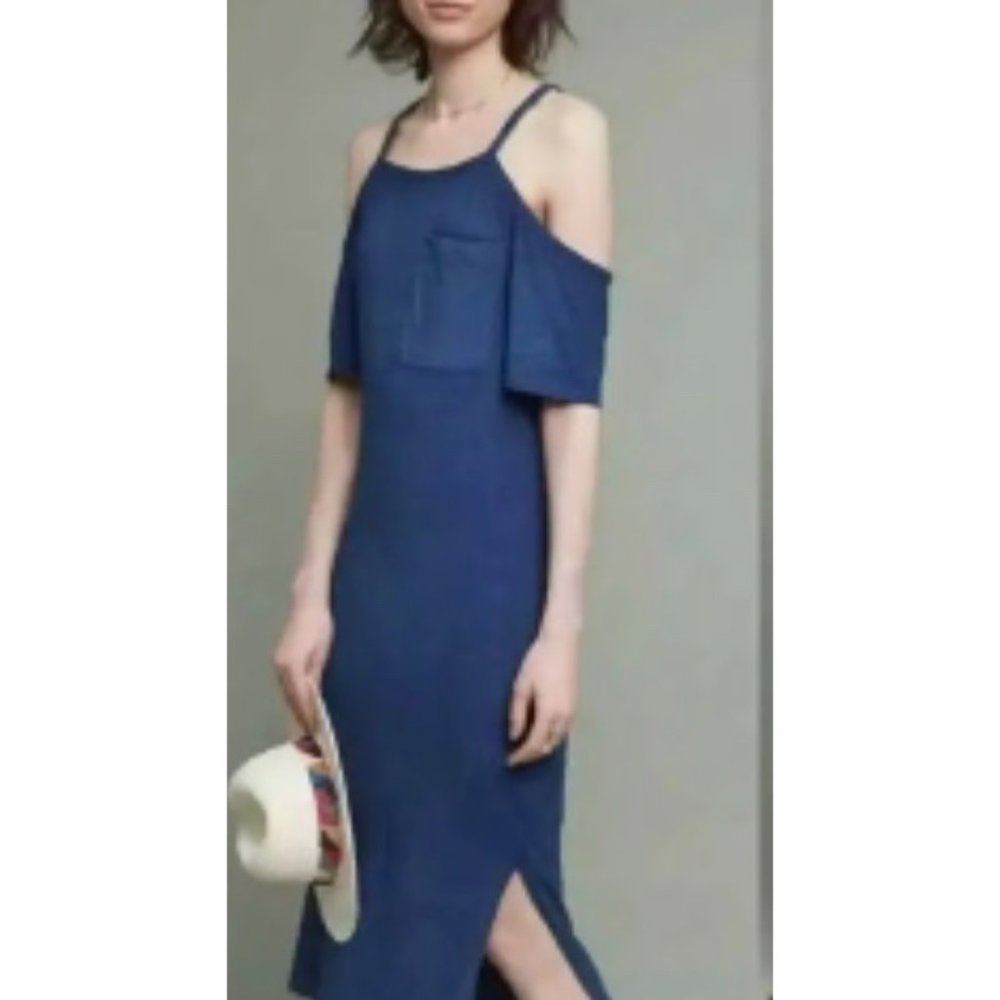 235. Cloth & Stone Cold Shoulder Dress Blue Small